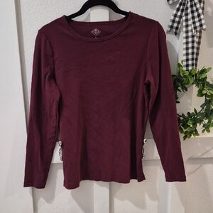 St. John's Bay Burgundy Long Sleeve Top